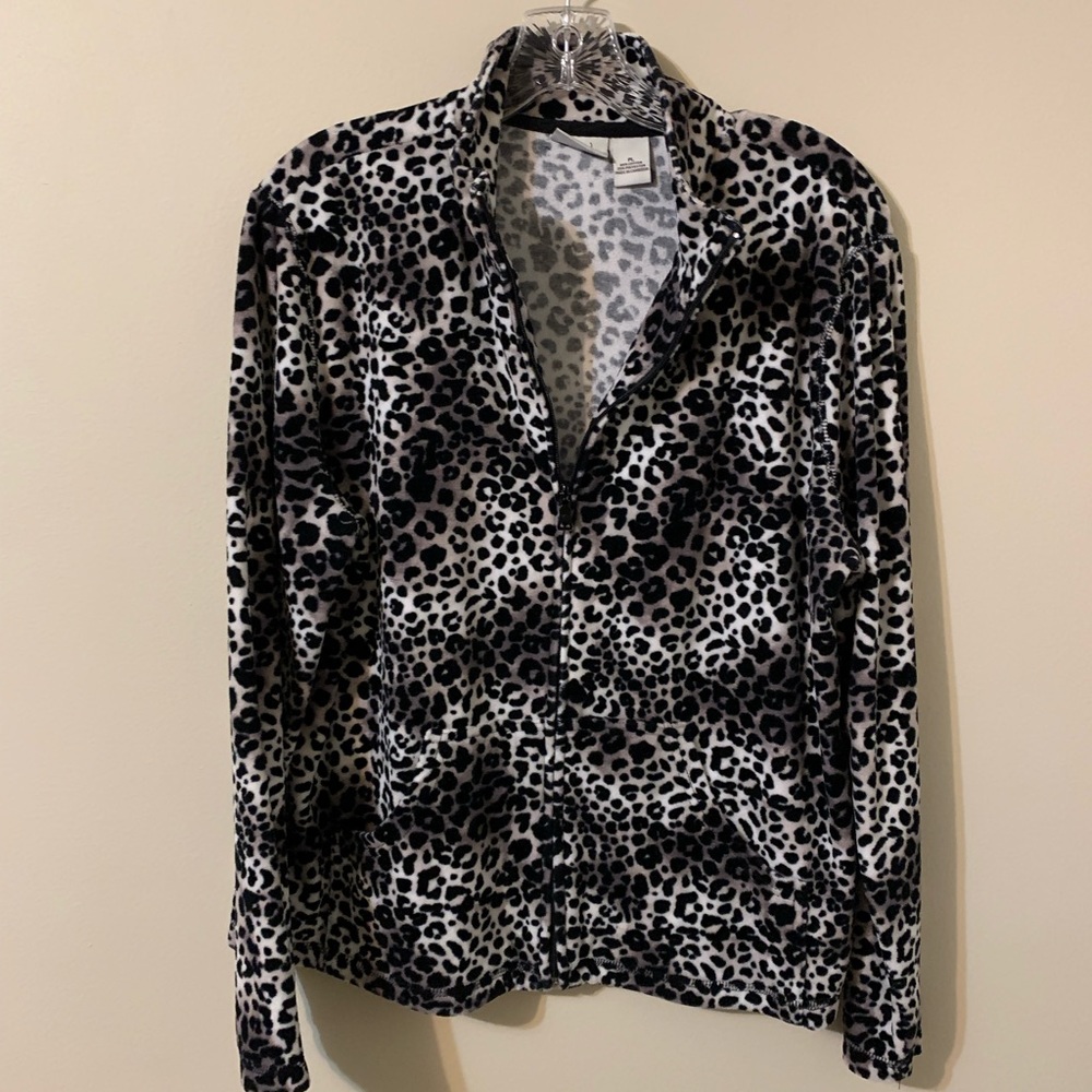 Kim Rogers Petite Large Velour Zip Up Jacket